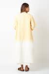 Shop_Vasstram_Yellow Linen Dress Round Ombre With Overlay _at_Aza_Fashions