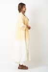 Buy_Vasstram_Yellow Linen Dress Round Ombre With Overlay _Online_at_Aza_Fashions