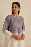 Shop_Vasstram_Grey Linen Embroidered French Knot Round Ombre Co-ord Set _Online_at_Aza_Fashions