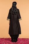 Shop_Vasstram_Black Embroidery Chanderi Cape _at_Aza_Fashions