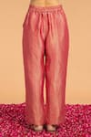 Shop_Vasstram_Magenta Embroidery Stripe Straight Pant _at_Aza_Fashions