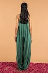 Shop_Vasstram_Green Modal Satin Scoop Solid Asymmetric Dhoti Jumpsuit _at_Aza_Fashions