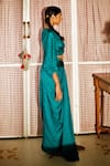 Shop_ZWAAN_Green 100% Silk Camellia Draped Skirt _Online_at_Aza_Fashions