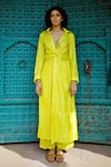 Buy_ZWAAN_Yellow 100% Silk Embroidered Cutwork Cynthia Pant _at_Aza_Fashions