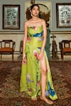 Buy_ZWAAN_Green Tabby Silk Digital Printed Floral Tube Eden Dress _at_Aza_Fashions