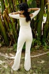 Shop_ZWAAN_Ivory Banana Crepe Ivy High Waist Flared Bottom Pant _at_Aza_Fashions