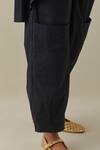 Shop_Bunka_Black Cotton Poplin Plain Nada Cargo Pant _Online_at_Aza_Fashions