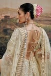 Shop_Itrh_Ivory Lehenga Organza Embroidered Gota Shvet Afsana Mirrorwork Bridal Set _at_Aza_Fashions