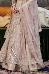 Itrh_Pink Lehenga And Blouse Rang De Gulaab Floral Vine Mirrorwork Bridal Set _Online_at_Aza_Fashions