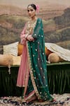 Buy_Itrh_Pink Kurta And Pant Crushed Tissue Padma Tabaan Embellished Textured Set _Online_at_Aza_Fashions