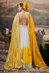 Shop_Itrh_Yellow Lehenga Cambric Cotton Surabhi Gota Patti Embellished Ombre Set _at_Aza_Fashions