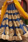 Buy_Itrh_Blue Blouse Lampi Gota And Chanderi Embroidery Qainaat Bridal Butti Lehenga Set _Online_at_Aza_Fashions