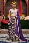 Buy_Itrh_Purple Blouse Lampi Gota And Chanderi Ulfat Jamuni Bridal Lehenga Set _at_Aza_Fashions