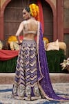 Shop_Itrh_Purple Blouse Lampi Gota And Chanderi Ulfat Jamuni Bridal Lehenga Set _at_Aza_Fashions