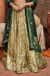 Itrh_Green Lehenga And Blouse Lampi Gota & Chanderi Embroidered Square Pushp Set _Online_at_Aza_Fashions