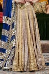 Itrh_Gold Lehenga And Blouse Lampi Gota & Chanderi Sona Color Blocked Set _Online_at_Aza_Fashions