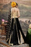 Shop_Itrh_Black Lehenga Velvet Embroidered Lampi Godet Sweetheart Surmayi Set _at_Aza_Fashions