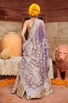 Shop_Itrh_Purple Chanderi Embellished Gota Plunge V Krishna Kumud Lampi Lehenga Set _at_Aza_Fashions