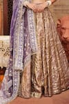 Buy_Itrh_Purple Chanderi Embellished Gota Plunge V Krishna Kumud Lampi Lehenga Set _Online_at_Aza_Fashions