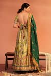 Shop_Soup by Sougat Paul_Yellow Lehenga And Blouse Malaysian Silk Printed Flower Tamaya Embroidered Set _at_Aza_Fashions