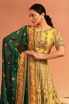 Shop_Soup by Sougat Paul_Yellow Lehenga And Blouse Malaysian Silk Printed Flower Tamaya Embroidered Set _Online_at_Aza_Fashions