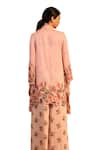 Buy_Soup by Sougat Paul_Pink Georgette Embroidery Sequin Tunic Band Aarani Asymmetric And Pant Set 