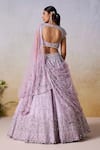 Shop_Mirroir_Purple Pure Organza Floral Vine Sequin Embellished Bridal Lehenga Set _at_Aza_Fashions