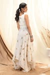 Shop_Aaryaa By Kashveen Kohli_White Mul Thread And Sequin Scoop Neck Floral Embroidered Anarkali 