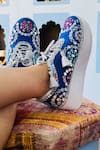 Buy_Rajasthani Stuff_Blue Mirror Helly Embroidered Sneakers _at_Aza_Fashions