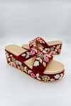 Buy_Rajasthani Stuff_Red Zardozi Kanaka Embroidered Wedges _at_Aza_Fashions