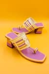 Rajasthani Stuff_Purple Sanskriti Braided Woven Strap Kolhapuri Heels _at_Aza_Fashions