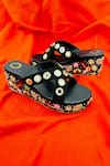 Rajasthani Stuff_Black Mirror Srishti Embroidered Wedges _Online_at_Aza_Fashions