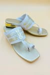 Buy_Rajasthani Stuff_White Vrinda Braided Woven Kolhapuri Flats _at_Aza_Fashions