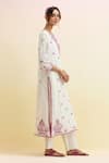 Buy_Upavita_Off White Cotton Embroidered Thread Round Kurta Pant Set 