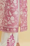 Buy_Upavita_Pink Kurta And Dupatta Cotton Chanderi Print Floral Round Hand Block & Pant Set 