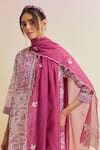 Buy_Upavita_Pink Kurta And Dupatta Cotton Chanderi Print Hand Block A-line & Pant Set 