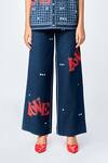Shahin Mannan Blue Denim Embroidery, Beads Love Flared Pant Online at Aza Fashions Shahin Mannan_Blue Denim Embroidery, Beads Love Flared Pant _Online_at_Aza_Fashions