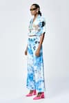 Buy_Shahin Mannan_Blue Silk Satin Embroidery Collared Tie-dye Pattern Shirt _Online_at_Aza_Fashions