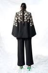 Shop_Shahin Mannan_Black Hand Embroidered Cape _at_Aza_Fashions