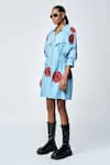 Buy_Shahin Mannan_Blue Denim Embroidery Collared Telephone Dial Dress _Online_at_Aza_Fashions