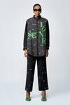 Buy_Shahin Mannan_Black Poplin Embroidery Collared Love Patchwork Shirt And Pant Set _at_Aza_Fashions