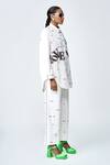 Shahin Mannan_Ivory Poplin Embroidery Polka Dot Straight Pant _at_Aza_Fashions