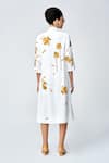 Shop_Shahin Mannan_Ivory Japanese Crepe Embroidered Bead Dainty Leaves Appliqued Straight Dress _at_Aza_Fashions