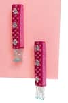 Krutiarts_Pink Beads Ahia Floral Embellished Earrings _Online_at_Aza_Fashions