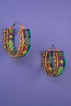 Shop_Krutiarts_Multi Color Diamonds Haltino Tha Embellished Earrings _at_Aza_Fashions
