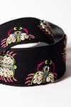 Buy_KrutiArts_Black Embellished Tic-tac-toe Crab Embroidered Belt- Single Pc _Online_at_Aza_Fashions