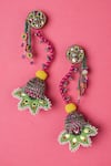 KrutiArts_Multi Color Embroidery Haaiissh Earrings _Online_at_Aza_Fashions