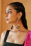 Shop_KrutiArts_Multi Color Embroidery Haaiissh Earrings _Online_at_Aza_Fashions