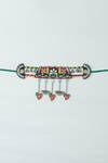 Shop_KrutiArts_Multi Color Embroidery Chano Mano Choker _at_Aza_Fashions