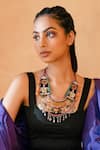 Buy_KrutiArts_Black Embroidery Veto Tha Layered Boho Necklace _Online_at_Aza_Fashions